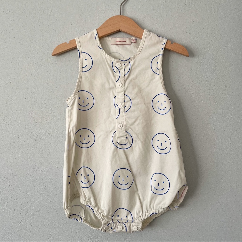 Tiny Cottons Happy Face Baby tank romper